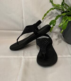 Women’s Skechers Meditation Luxe Modern Event Black Slingback Sandals, size 8